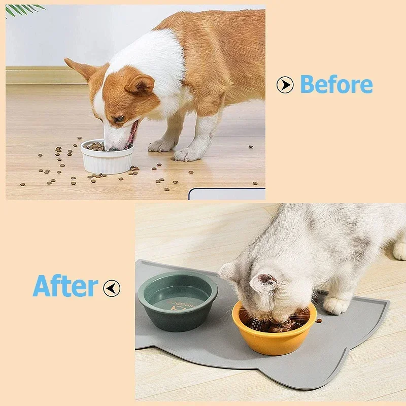 Pet Placemat Feeding Mat for Cats and Dogs Waterproof Leakage Food with Nonspill Nonslip Easy to Clean Silicone Placemats 2