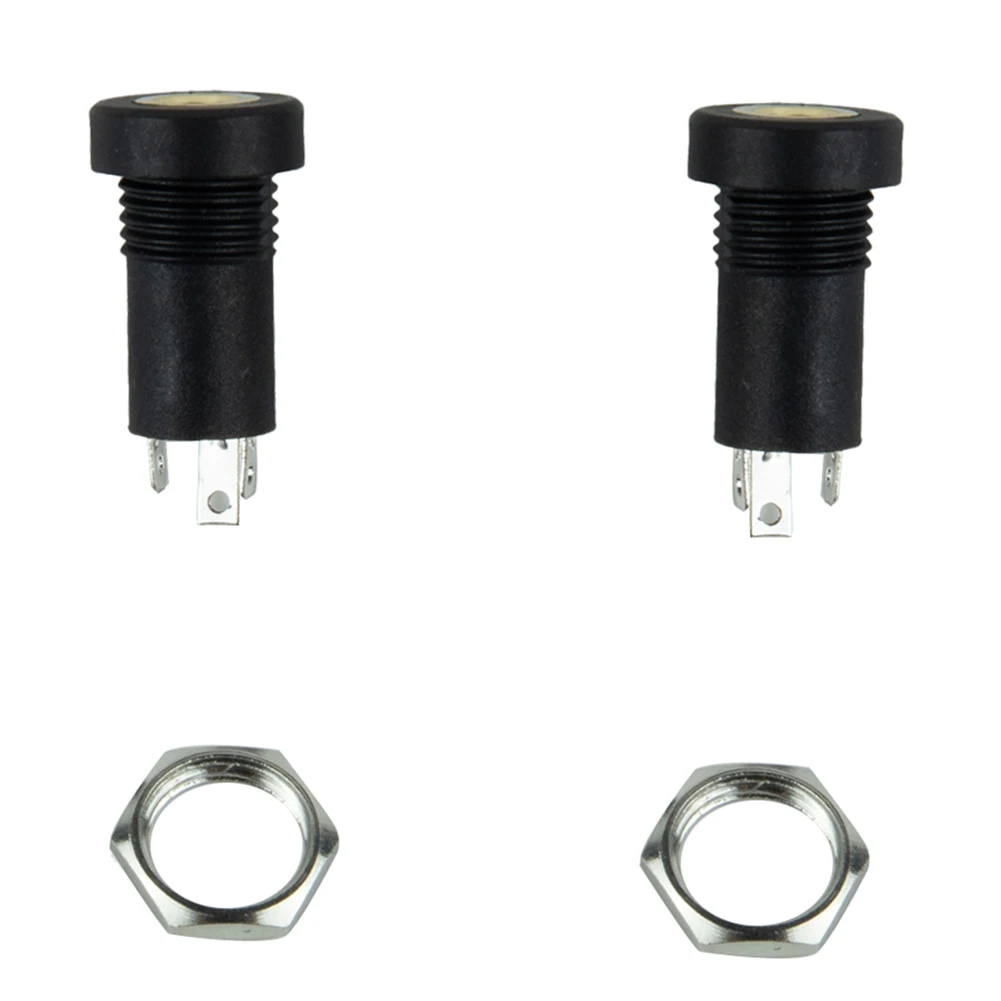 2 Pcs 3.5mm Audio High Quality Jacks Aux Socket Stereo 3 Pole Stereo Solder Panel Mount Connector Adapter Black
