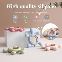 Baby Teether Kid Cartoon Turtle Shape Teething Silicone Dental Care Gums Anti-eating Hand ​Molar Stick BPA Free ​Baby Accessorie 2