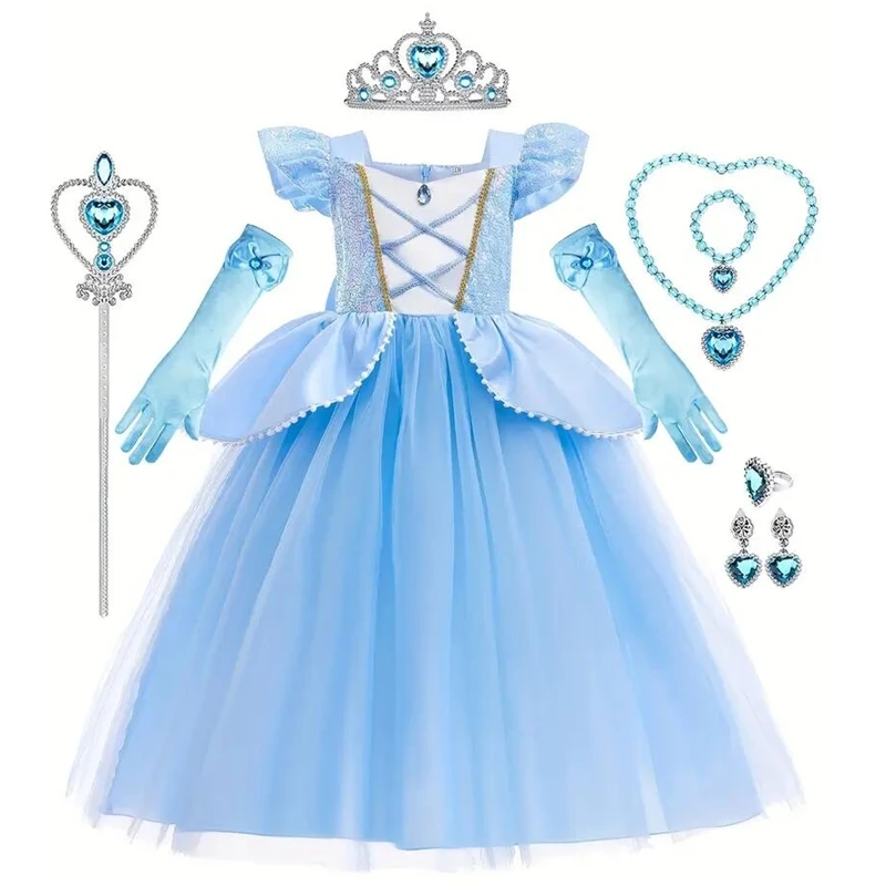 

Princess Dress for Girls Halloween Party Cosplay Costumes Kids Dress Up Carnival Christmas Fancy Children Disguise Clothing 10T