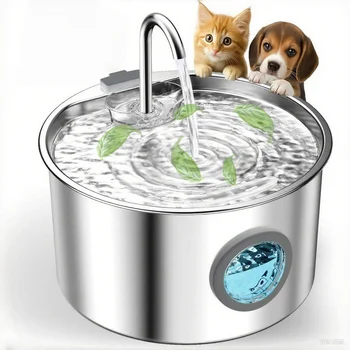 108oz Stainless Steel Pet Water Fountain with Filter 1