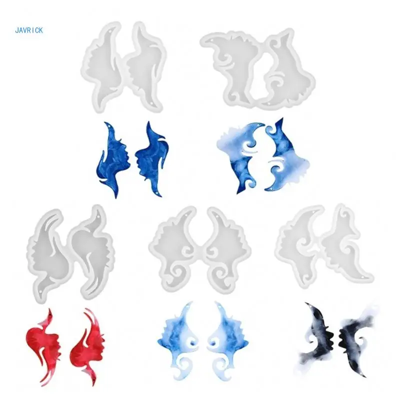 

Silicone Pendant Moulds Earring Molds Abstract Human Head Shaped Keychain Mould Silicone Material for Jewelry Making
