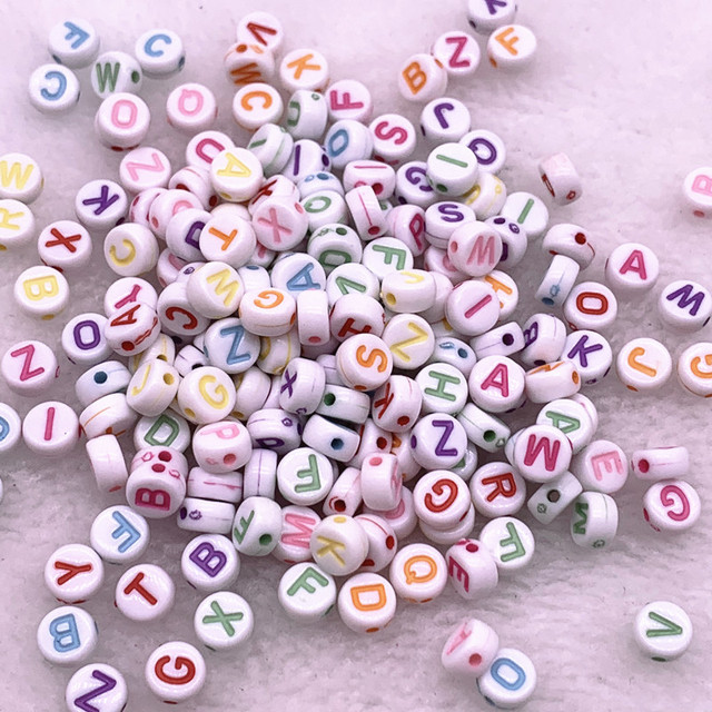 7x4mm Multicolour Oval Shape Letter Acrylic Loose Spacer Beads for Jewelry Making DIY Handmade Bracelet Accessories
