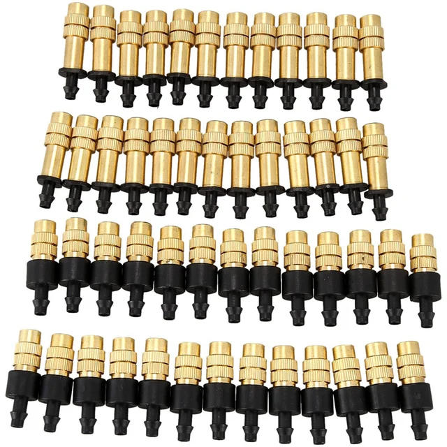 50PCS Adjustable Sprayer Brass Misting Nozzle Atomizing Sprinkler For Mini Drip Garden Watering Irrigation Spray