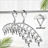 20 Clips Clothes Drying Hanger Windproof Stainless Steel Clothing Rack Sock Laundry Airer Hanger Underwear Socks Holder 1