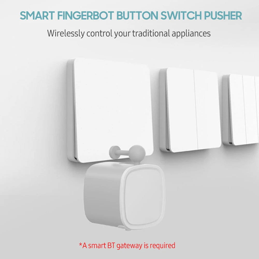 Tuya Bluetooth Finger Robot Switch Button Pusher and Tuya Bluetooth Gateway for