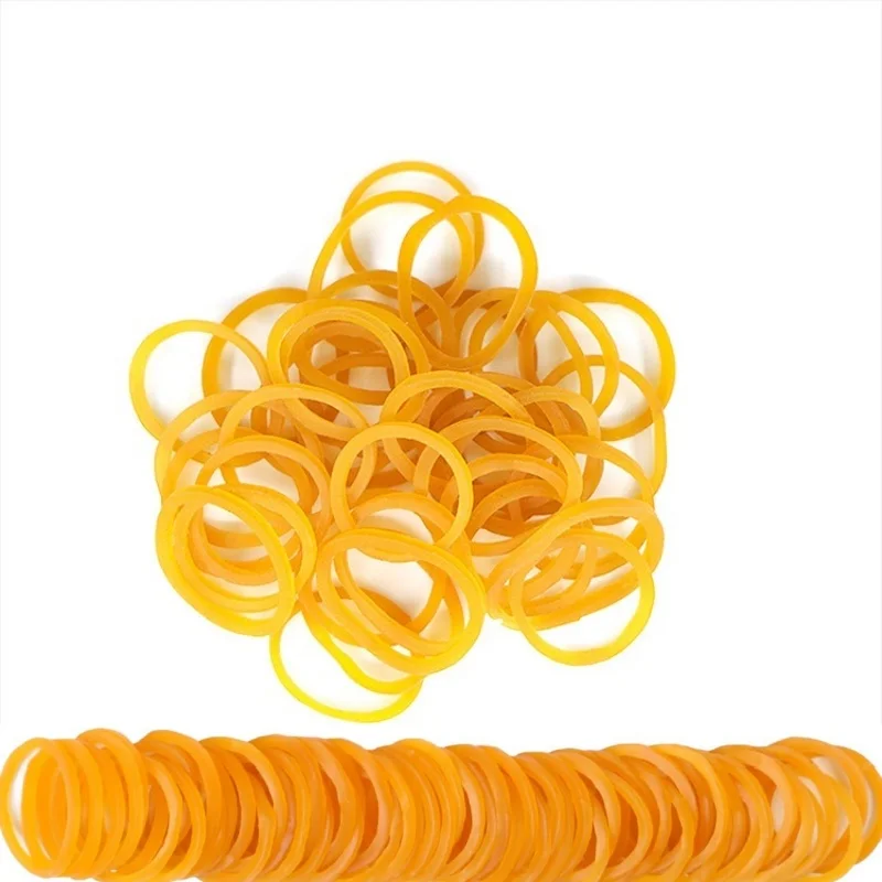 Rubber Bands Mini 200pcs Yellow Small Rubber Band Soft Elastic Bands Diameter 16mm Rubber Bands for Office Supplies School Home