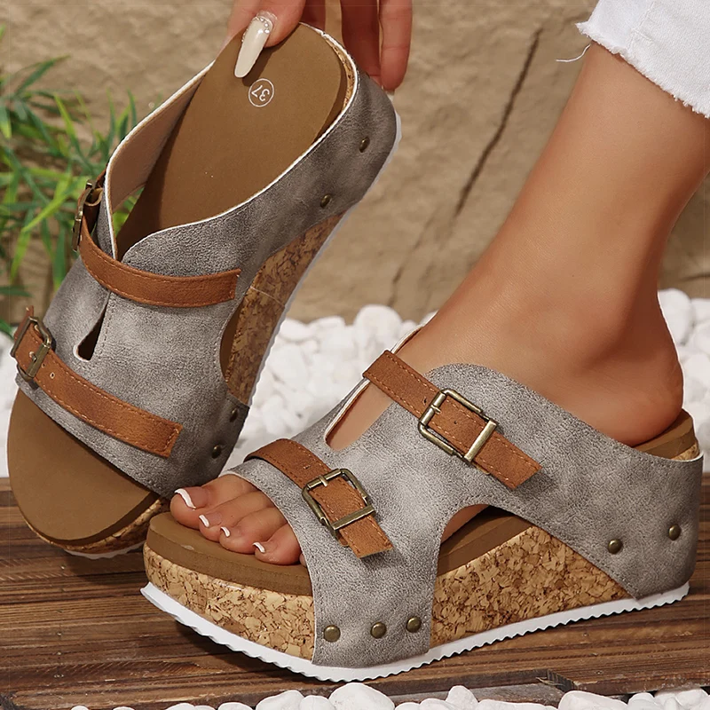 Women's Sandals Women Heels Sandals Summer 2025 Platform Sandals Shoes Woman Slippers Wedges Heeled Summer Shoes Sandalias Mujer