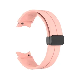 Magnetic Buckle Silicone Sports Watch Band Strap - Watch 7 40mm 44mm (Pink B)