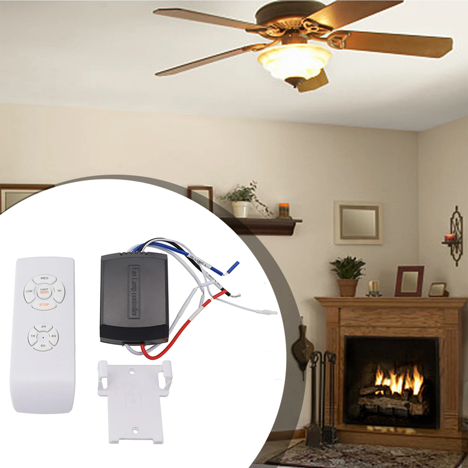 Ceiling Fan Remote Control Kit Replacement - 6-Speed & Timing, 30m Range, For DC Ceiling Fan Light (English Version)
