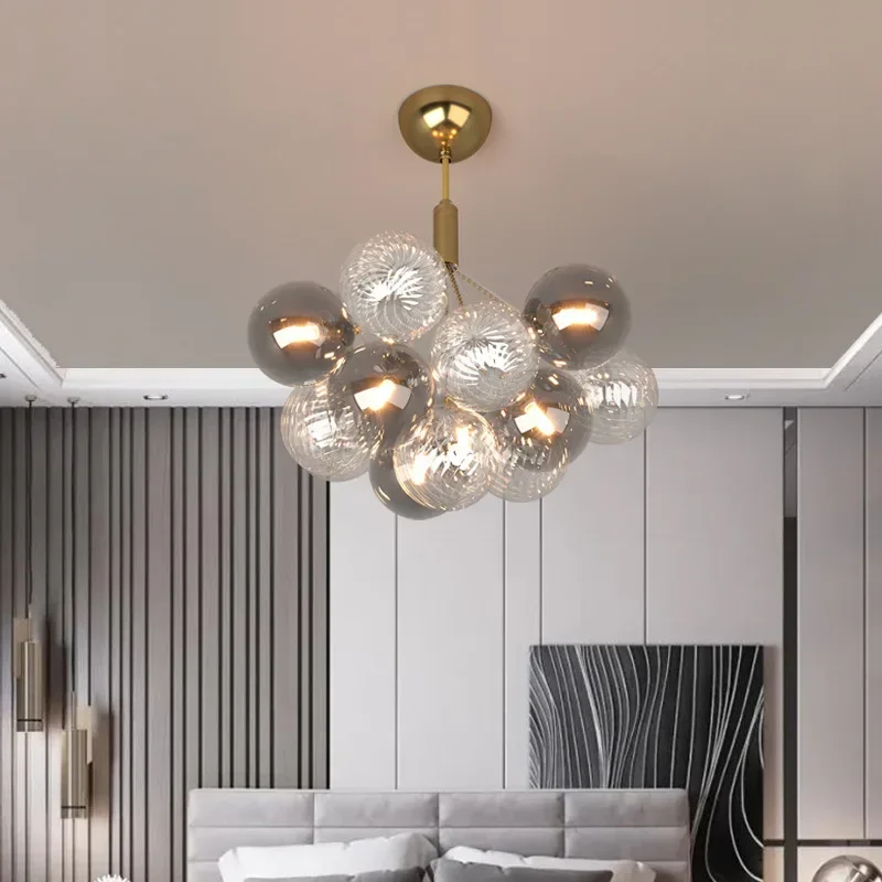 

America Modern Glass Ball Chandeliers Led Pendant Lights Living Dining Room Bedroom Suspension Luminaire Lamp Indoor Lighting