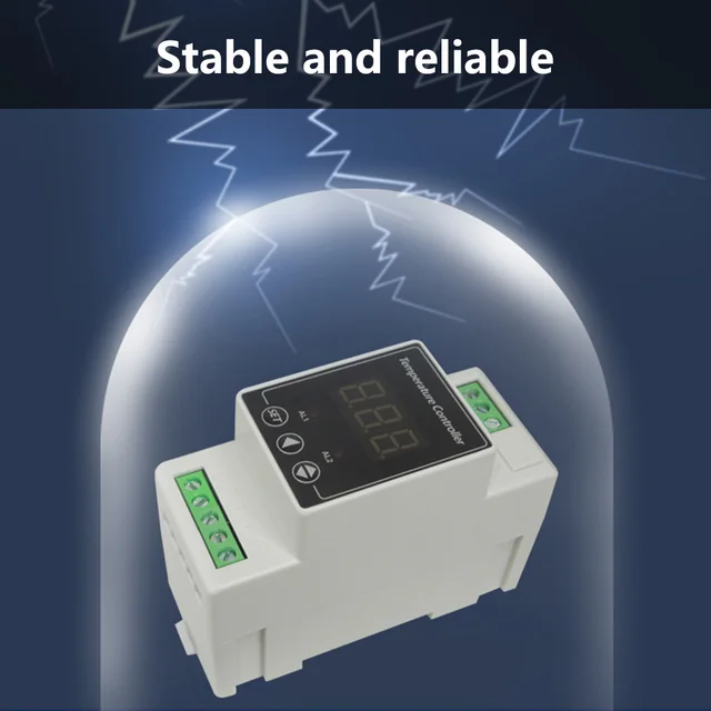 Termostato Din Rail -40~110°C, Uscita 2 Vie, 7A/250VAC, Per Controllo Temperatura Industriale - Foto 2