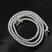 2mm Row Zircon Necklace AAA Zircon Tennis Chain Personality Trend Necklace For Men&Women Jewelry Gifts 1