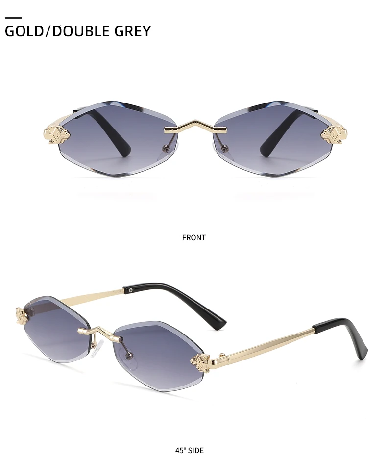 Radfahren 1/2 stücke Mode Randlose Unregelmäßige Raute Metall Sonnenbrille Frauen Luxus Marke Sonnenbrille Reise Fahren Brillen UV400 – Detail 6