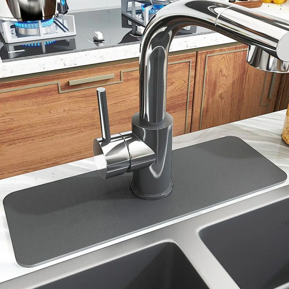 

Faucet Draining Mat Non-Slip Absorbent Pad Sink Splash Mats Multifunction Drying Mat Kitchen Bathroom Accessories Hardware