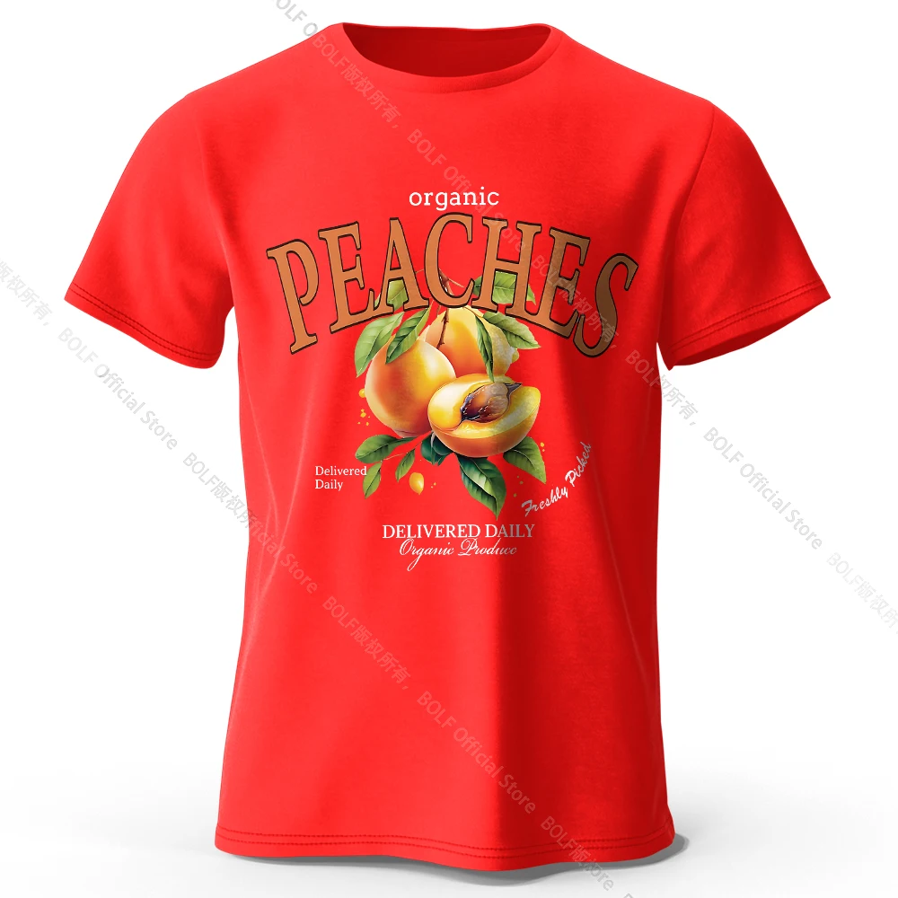 Lightweight Yellow Peach Watercolor Graphic Cotton Tee - Breathable & Trendy Summer Top