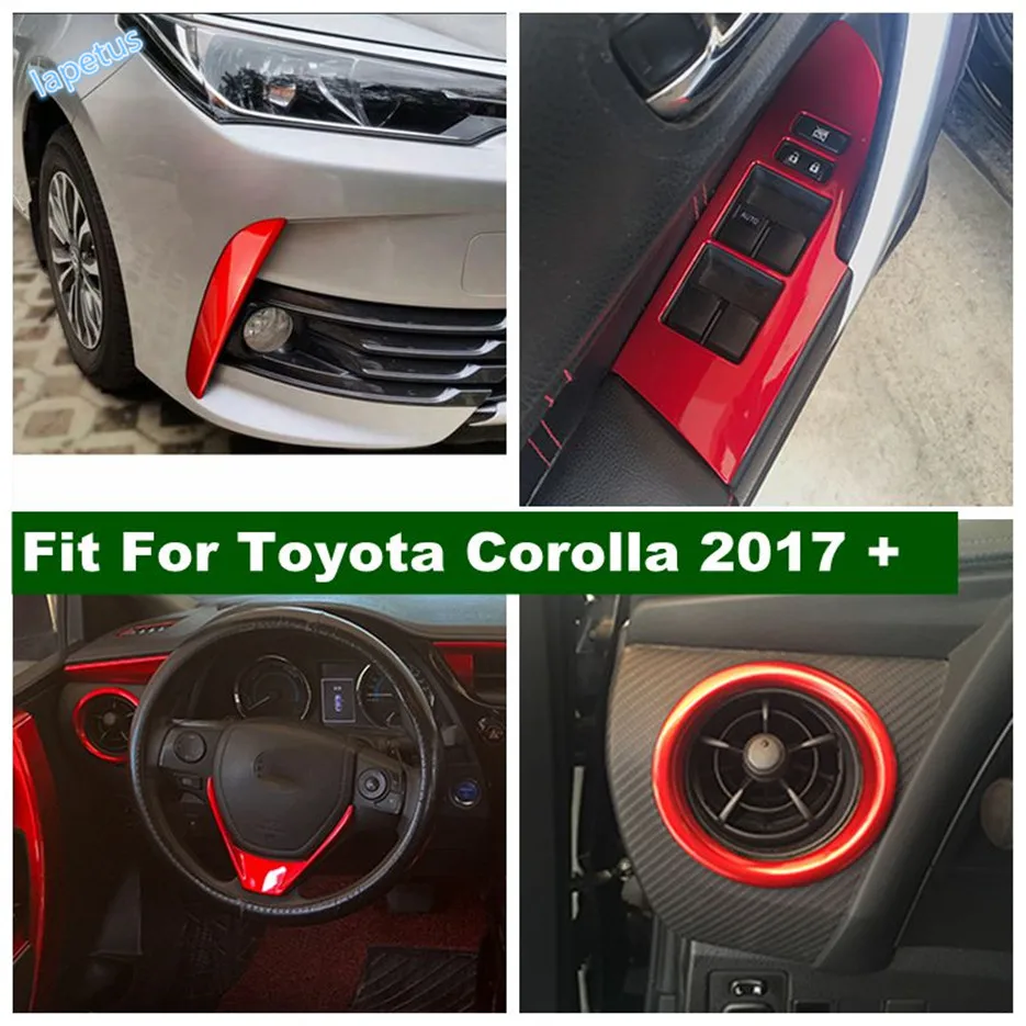 

Steering Wheel Air Conditioning AC Outlet Vent Window Lift Button Cover Trim Fit For 2017 2018 Toyota Corolla Car Accessories