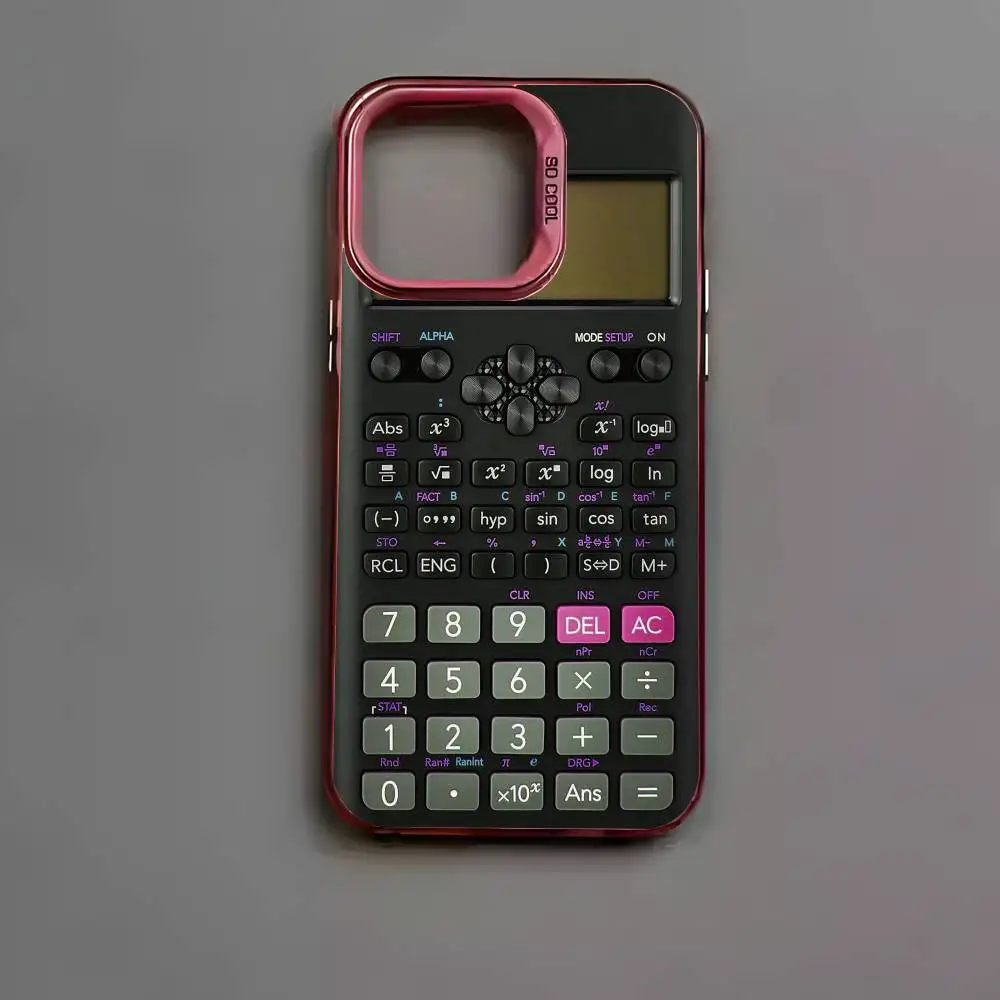 Multicolor Metallic Aurora Matte Laser Phone Case with Stylish Calculator Pattern