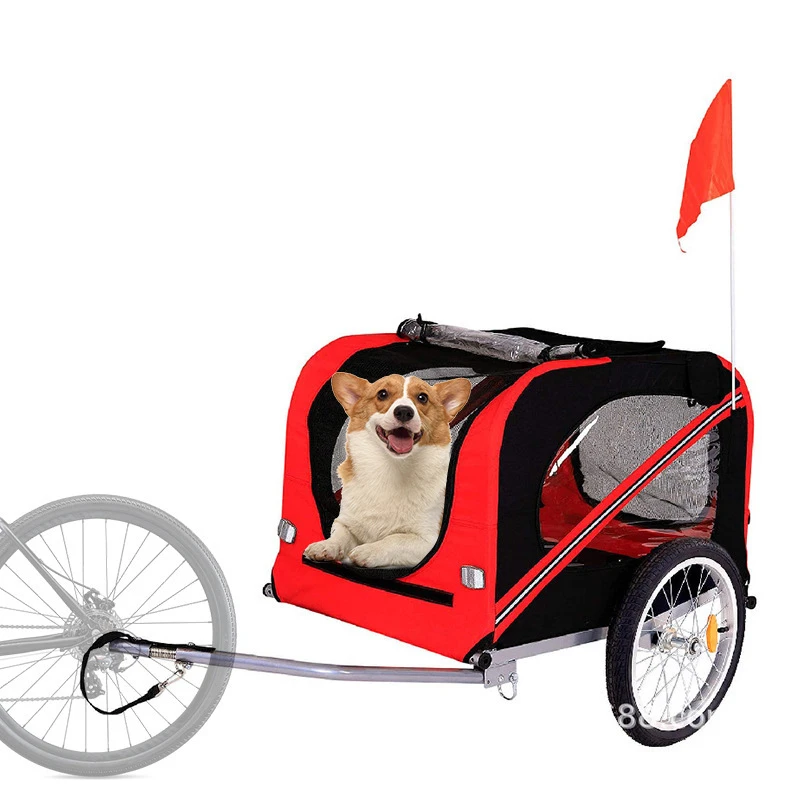 Foldable Pet Bicycle Trailer Outdoor Riding Travel Trailer Dog Cat