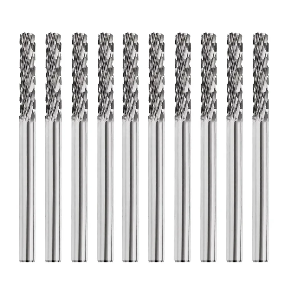 

10PCS Tungsten Steel Milling Cutter Carbide Rotary File C Type 3mm Shank Fine Workmanship for Efficient Production