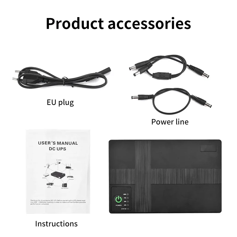DC UPS Uninterruptible Power Supply Battery Backup 10400mah 5v 9v 12v Output Power Router Modem Small Built-in Adapter