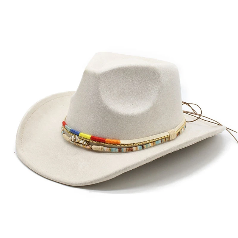 6-Color Women'S Denim Hat Men'S New Retro Jazz Classic Suede Denim Hat Wide Edge Western Wide Edge Sun