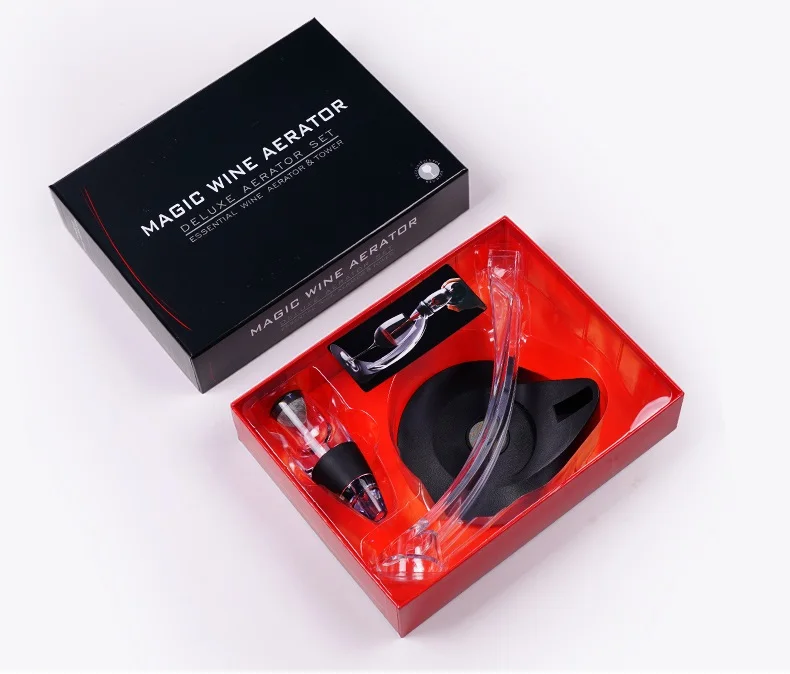 Wine Aerator Decanter Professional Red Wine Decanter Pourer with Filter Stand Holder Vodka Quick Air Aerator Home Dining Bar Essential Set