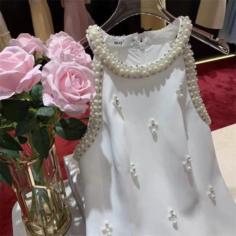 Summer New Luxury Beading Party Dress Elegant Halter
