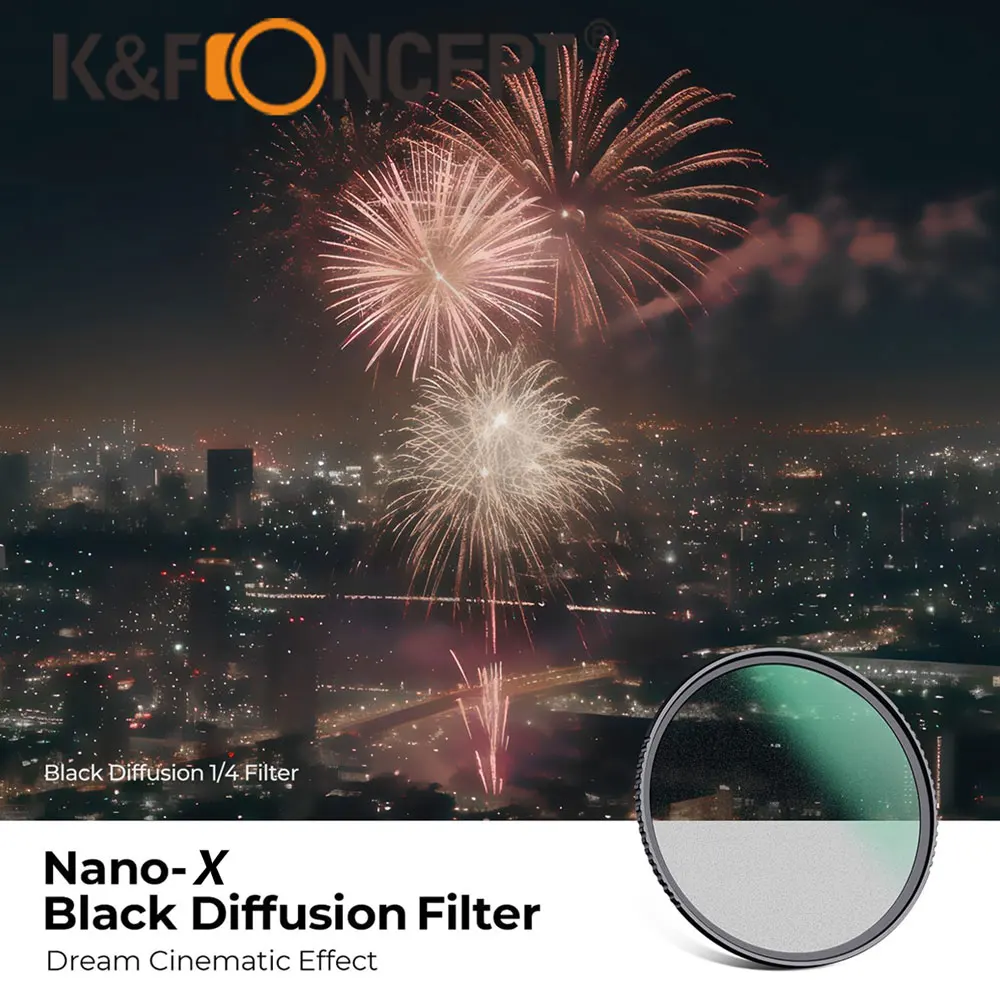 K&F Concept 1/1 1/4 1/2 1/8 Black Pro Mist Diffusion Lens Filter 67mm 77mm 82mm 72mm 58mm 49mm 95m 37mm 46mm Filtro K F Concept 2