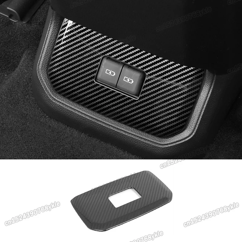 

carbon fiber car armrest rear usb port panel cover trims for toyota highlander 2020 2021 2022 2023 xu70 accessories interior