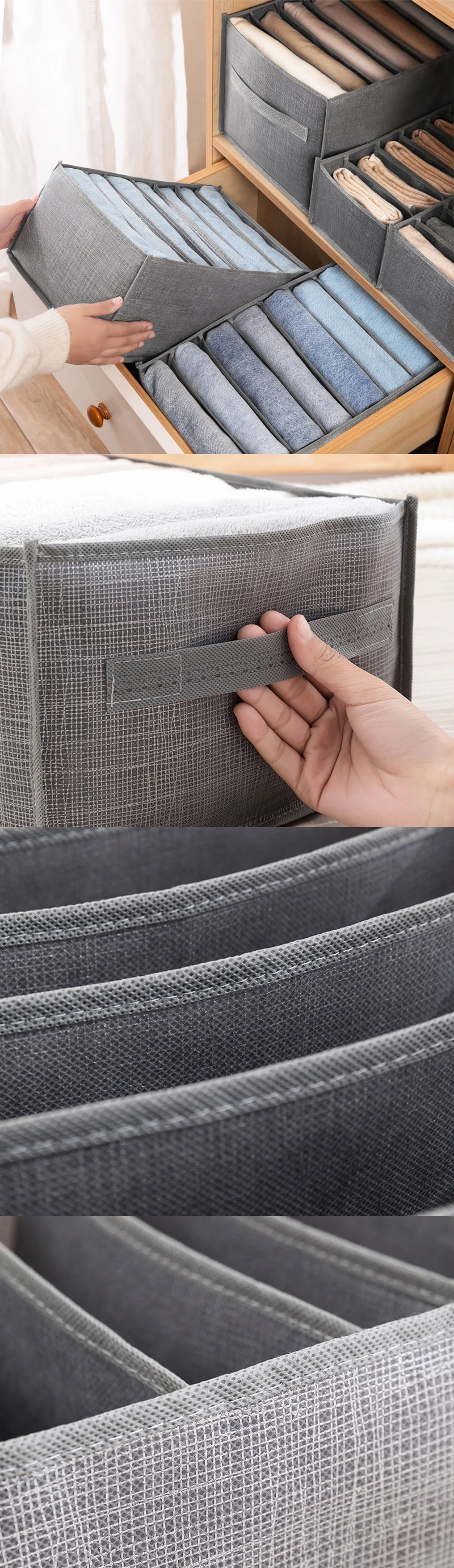Foldable Nonwoven Fabric Drawer Organizer Box image 3