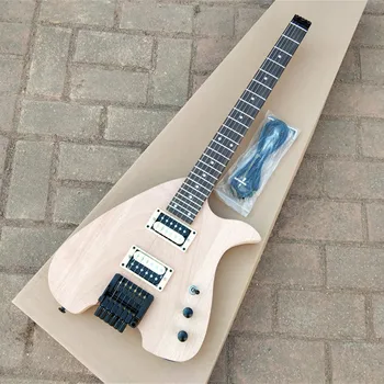 no paint 6 strings tremolo headless electric guitar,mahogany body rosewood fingerboard BJ388