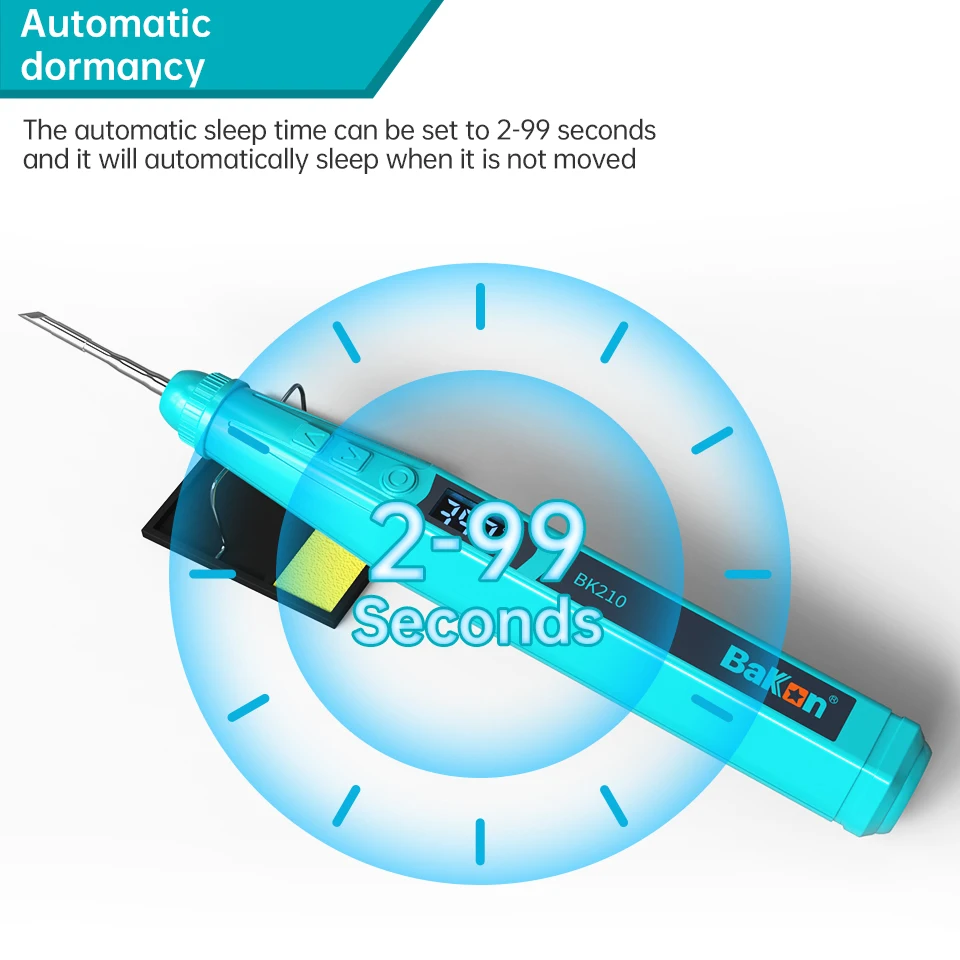 Soldering Iron Portable Wireless Electric Soldering Iron Kits Tip Auto Sleep Usb Cordless Flat Iron without Battery for Bakon BK210 C210