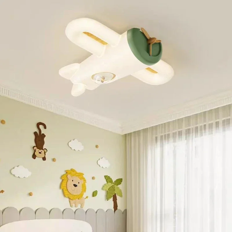 SANDYHA Nordic Airplane Ceiling Light Cartoon Cream Style Hanging Chandelier Home Decor Bedroom Children'room Led Pendant Lamps