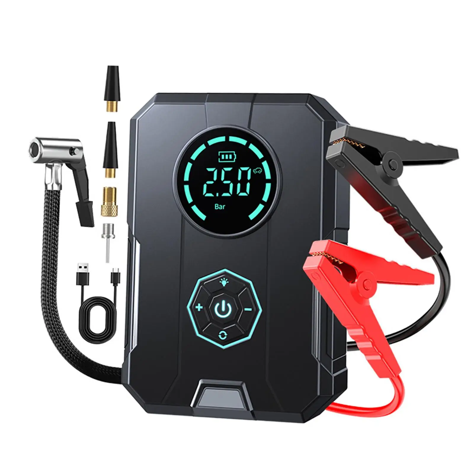 Portable Tire Inflator Air Pump for Rubber Boats Motorcycle Car