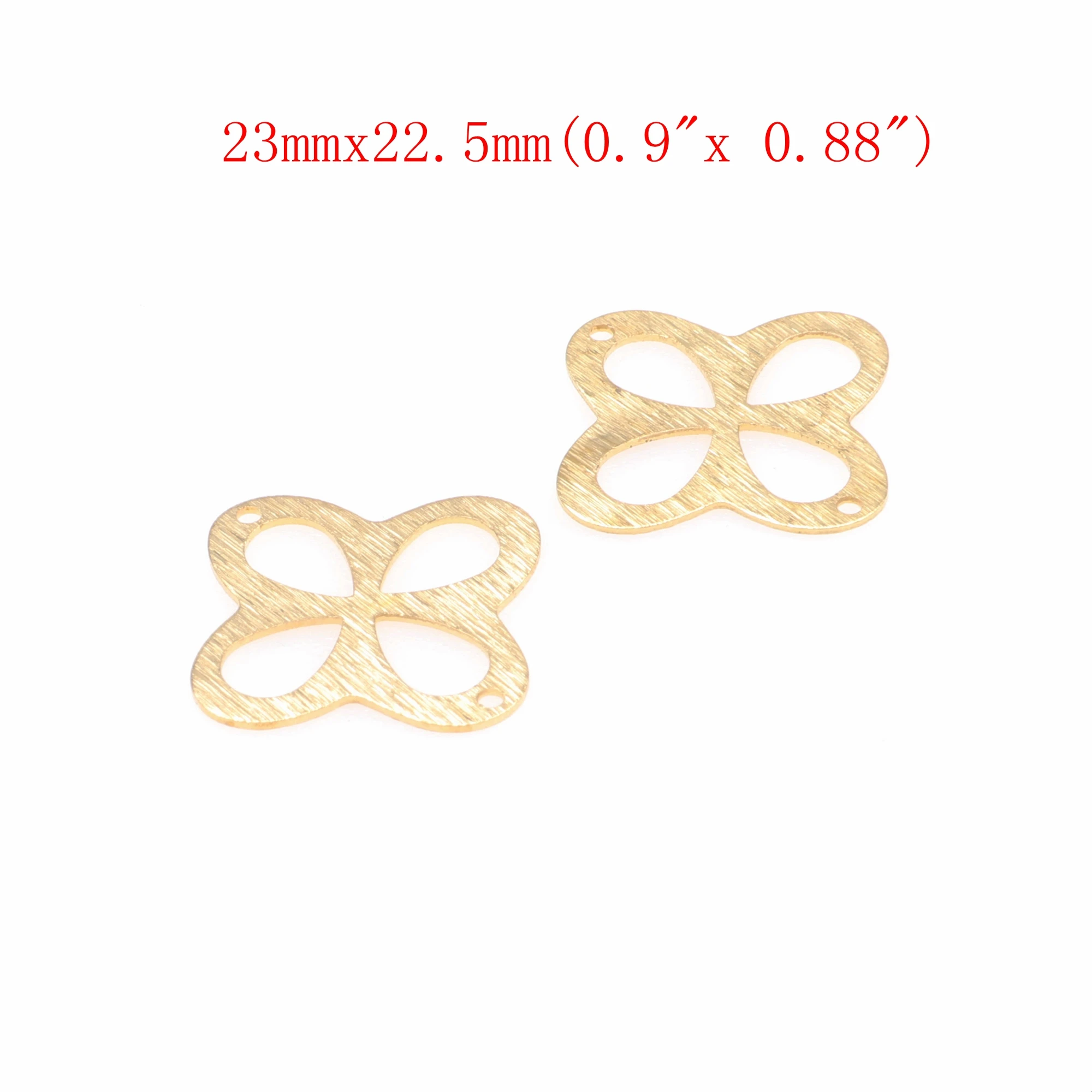 Gehämmerte Messing-Charms, Blumenverbinder, Zubehör für DIY-Ohrringe, Halskette, Armband, DIY-Herstellung, Schmuckzubehör – Detail 4