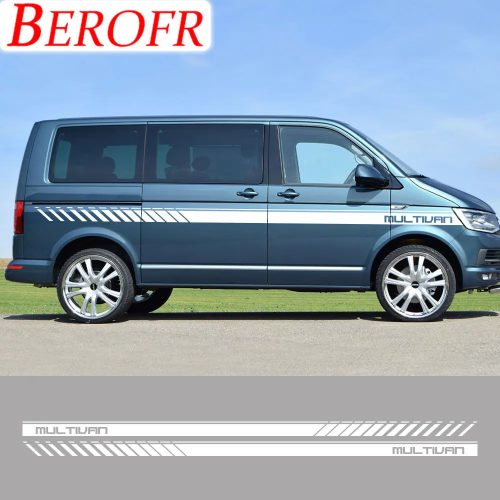 2 Pezzi Adesivi Per La Linea Di Vita Della Portiera Dell'Auto Per Volkswagen Vw Multivan T4 T5 T6 Accessori Per Trasportatori Camper Van Decalcomanie 