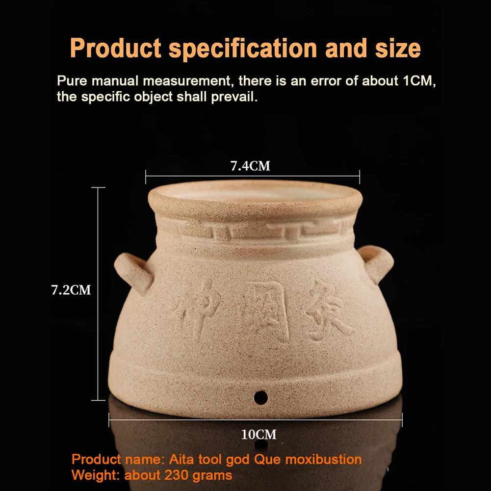 Moxa Therapy Warm Massager Purple sand moxibustion jar Aita burner warm point meridian massage hot compress therapy Muscle Relax
