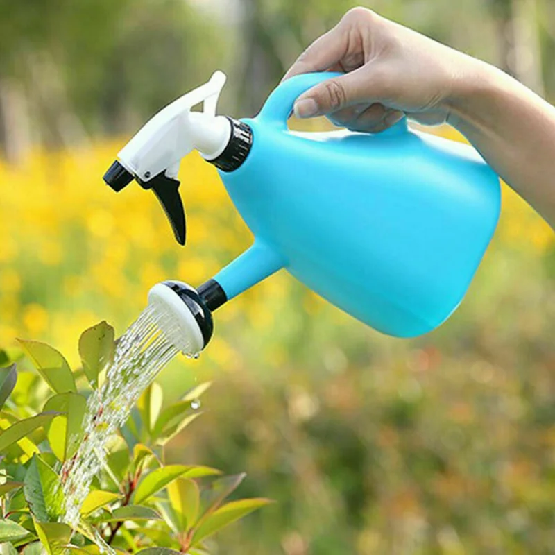 2 In 1 Plastic Watering Can Indoor Garden Plants Pressure Spray Water Kettle Adjustable Sprayer 1L watering can