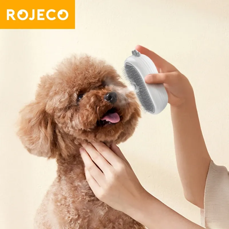 ROJECO Dog Steam Brush Pet Hair Comb Electric Sprayer Dogs Hair Brushes for Wireless Cat Dog Hair Brush Grooming Supplies