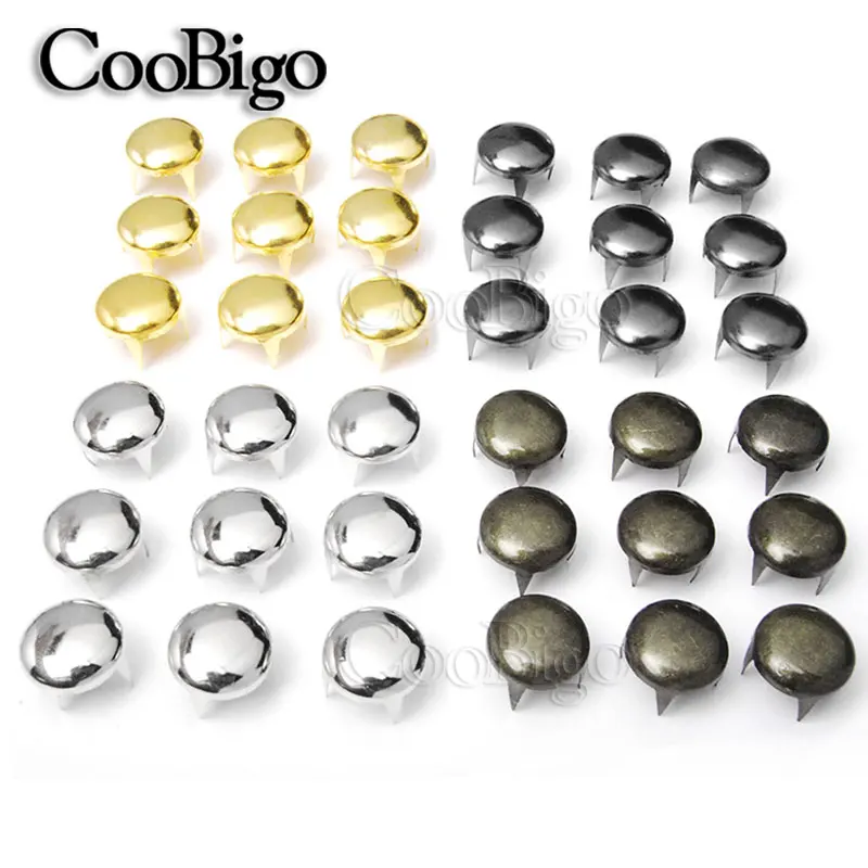 12mm Metal Claw Rivets Studs Round Spike Decorative Nailhead Bead DIY Leathercraft Shoes Bag Clothing Sewing Accessories 50pcs