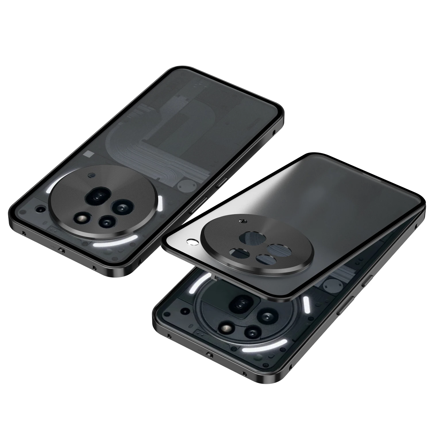 Enhanced Aluminium Alloy Metal Frame Bumper with Tempered Glass Back Case Cover