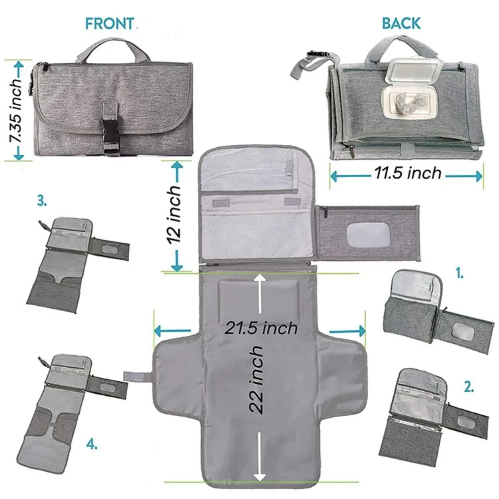 Waterproof Newborn Diaper Pad Changing Pad for Baby Diaper Bag and Travel Changing Station Foldable Baby