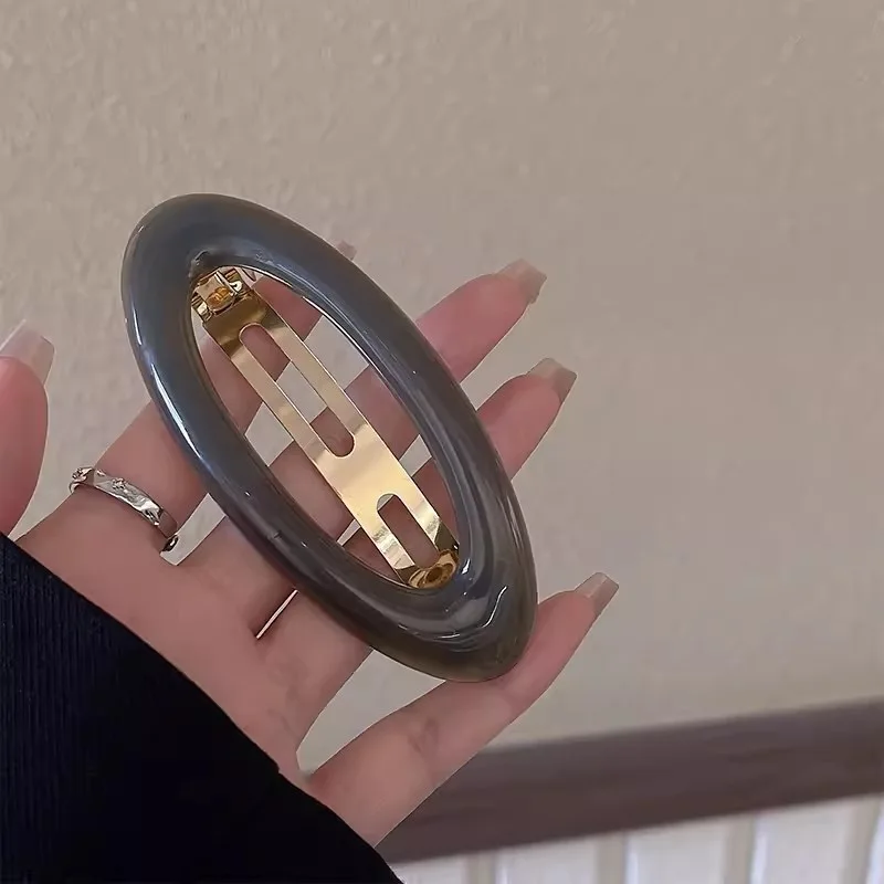 Half-Tied Hair Korean High-End Acrylic Hairpin Barrettes For Women With Hair On The Back Of The Head Spring Clip Hair Clips Pin