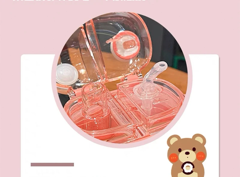 Doll Magic Double Fight Cup With Straw One-Click Press Ptcg Material Safe To Drink Cute Style - 500Ml