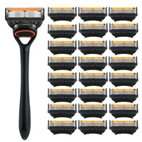 New genuine  Razor 5-Layer Blades Shaving Machine Men's Manual Shaver Face Hair Removal Smooth Shaving Safety Razor