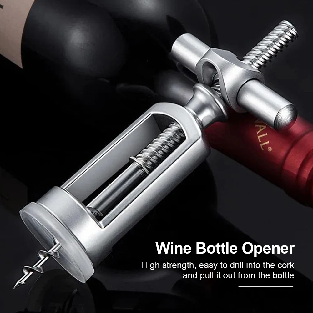 

Wine Opener Aluminum Alloy Wing Corkscrew Wine Bottle Opener Sharp Screw with Lock Labor-Saving Wine Bottle Opener for Home Bar