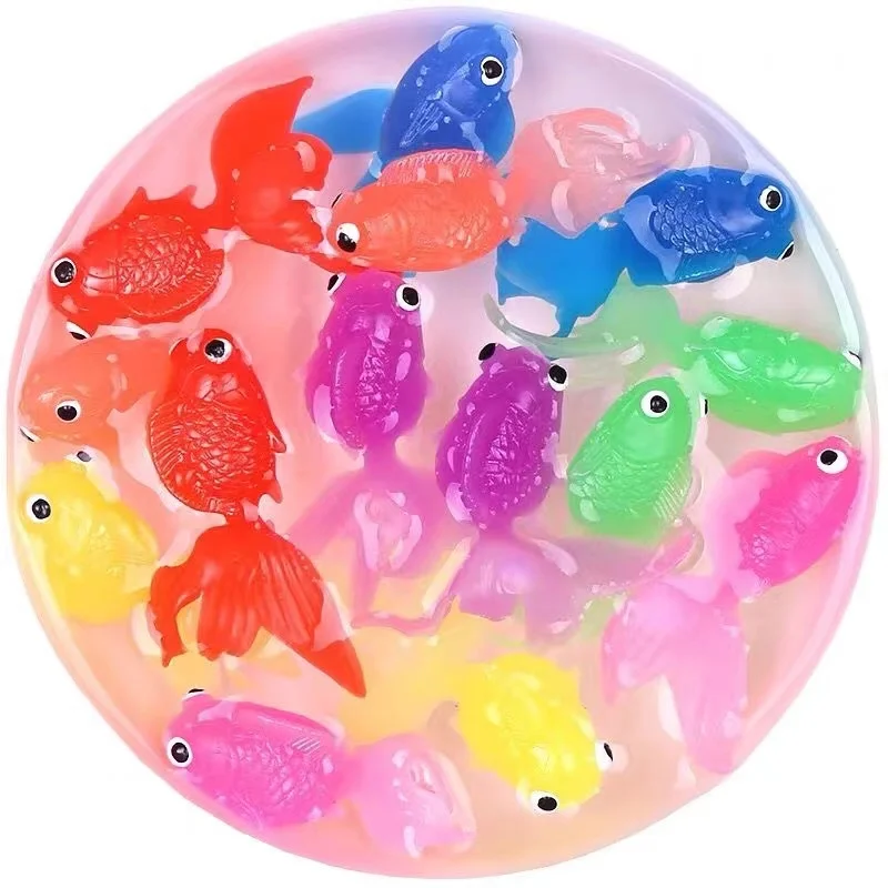 Kinder 10 teile/satz kawaii Simulation Gummi Goldfisch Baby Bad Wasser spielen Spiele Spielzeug für Kinder Kleinkinder Baden Dusche Geschenke