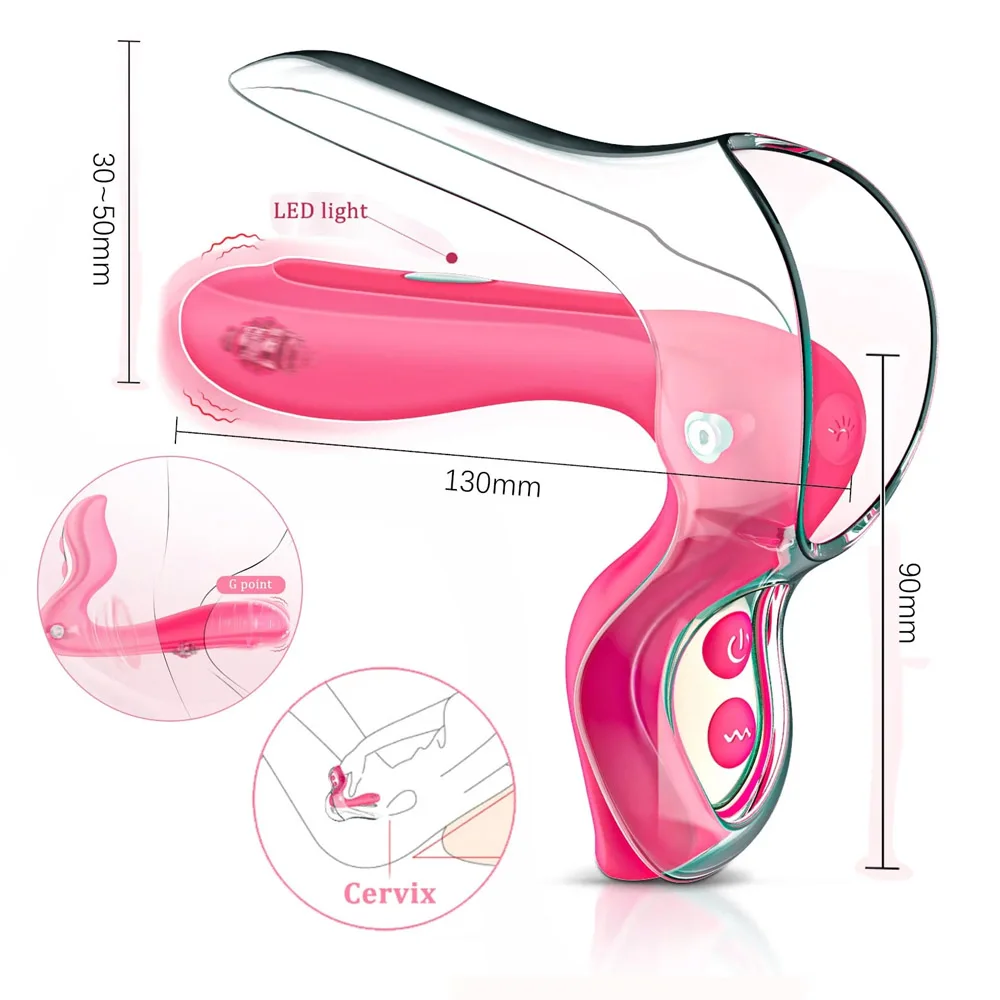 Female Vibrating Toy Vulva Spreader Clitoral Stimulator G-spot Dildo Nipple Stimulation Adult Sex Toys for Women Couples