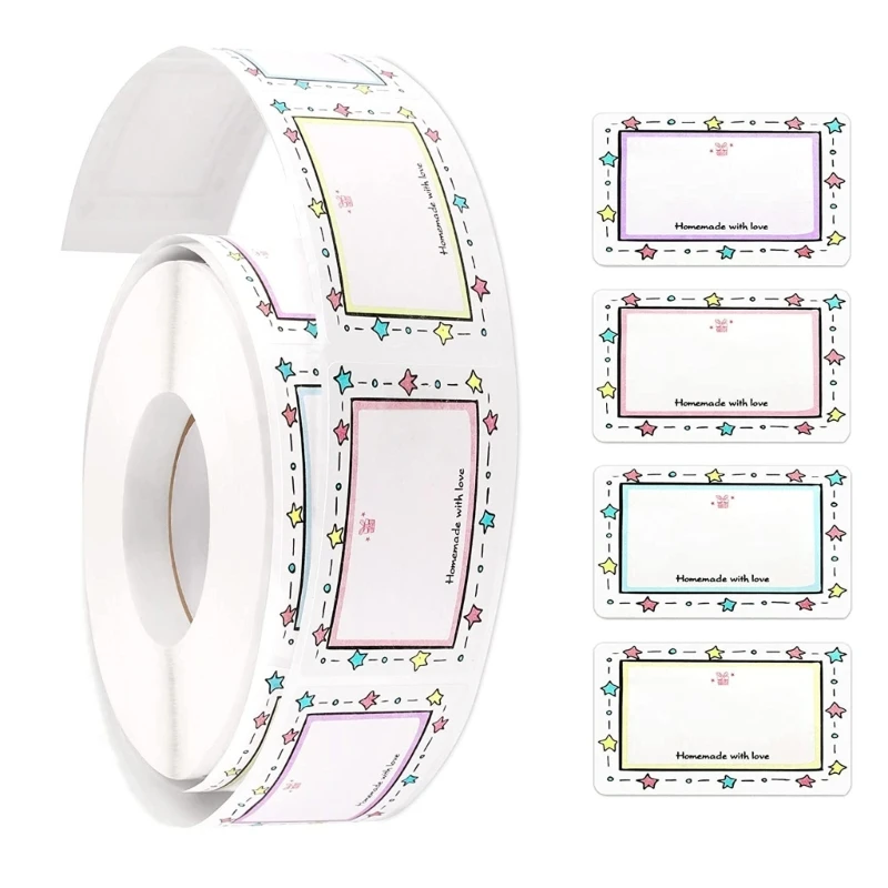 Assorted Color Name Tag Stickers 500pcs/Roll Writable Chalkboard Labels for Books Files Household Items Identification